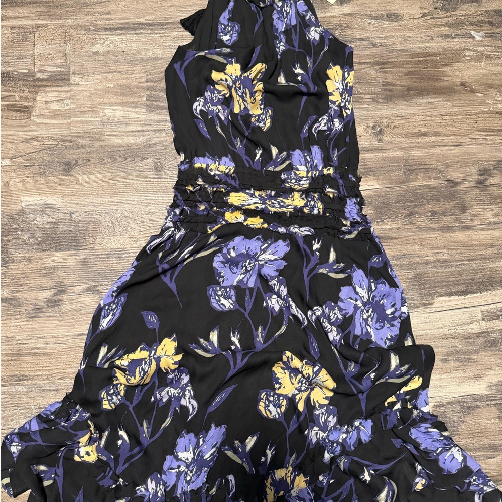 Ramy Brook Dress in Black and Blue Floral